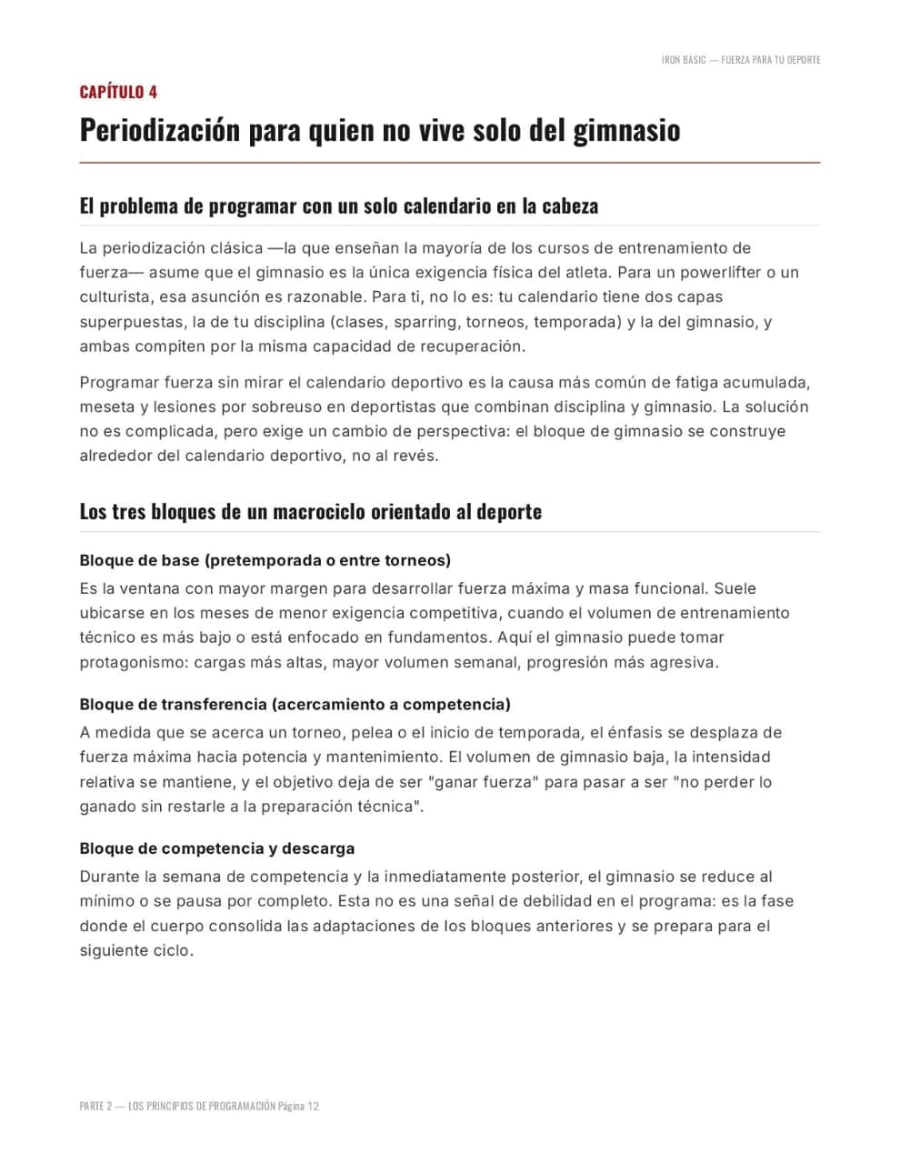 Parte 2 · Periodización por calendario deportivo