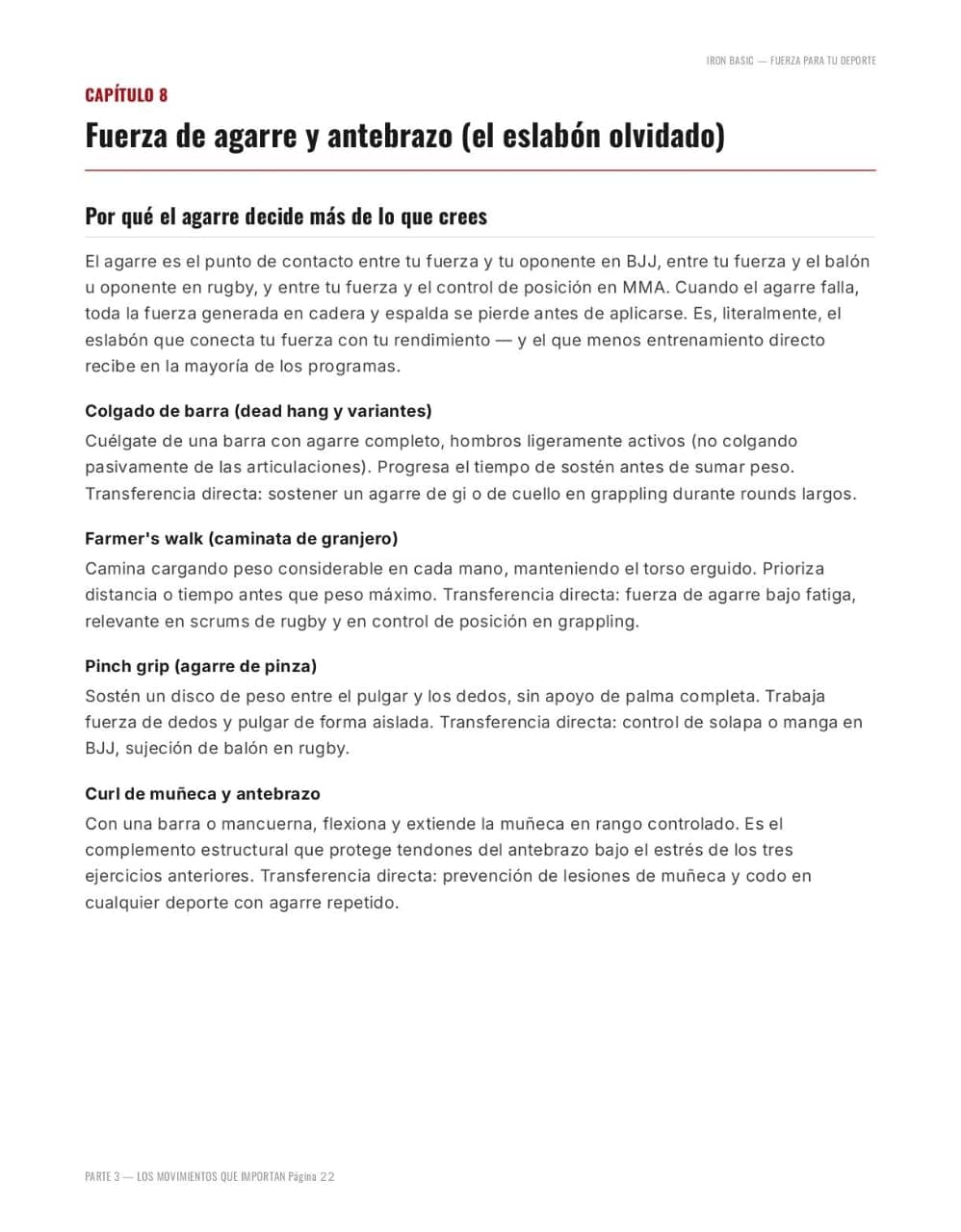 Parte 3 · Fuerza de agarre y antebrazo