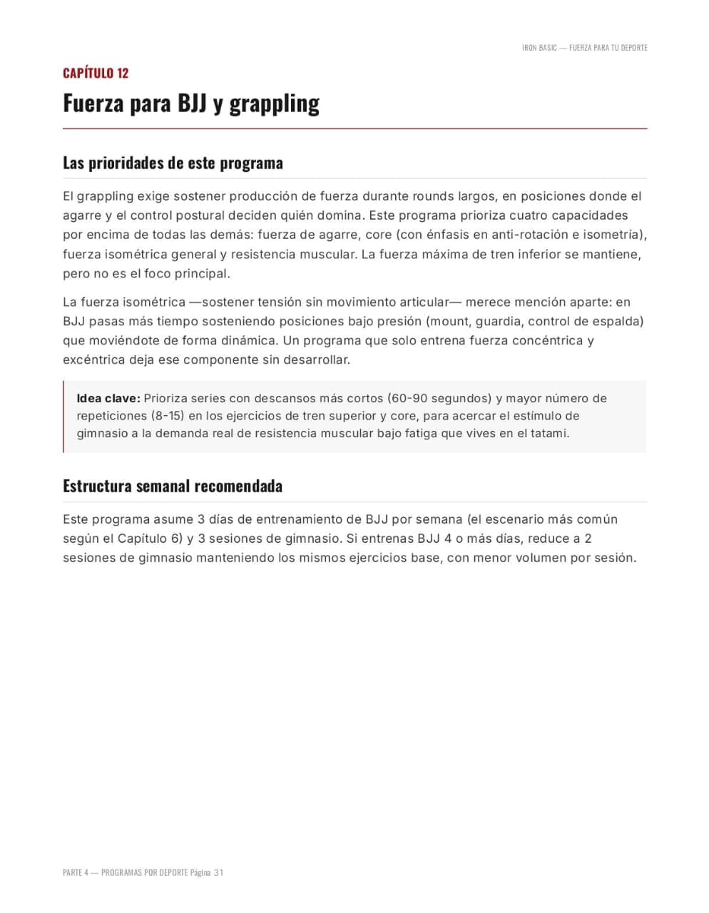 Parte 4 · Programa completo para BJJ