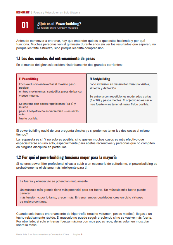 Página real del ebook Iron Basic: Parte 1 · ¿Qué es el powerbuilding?